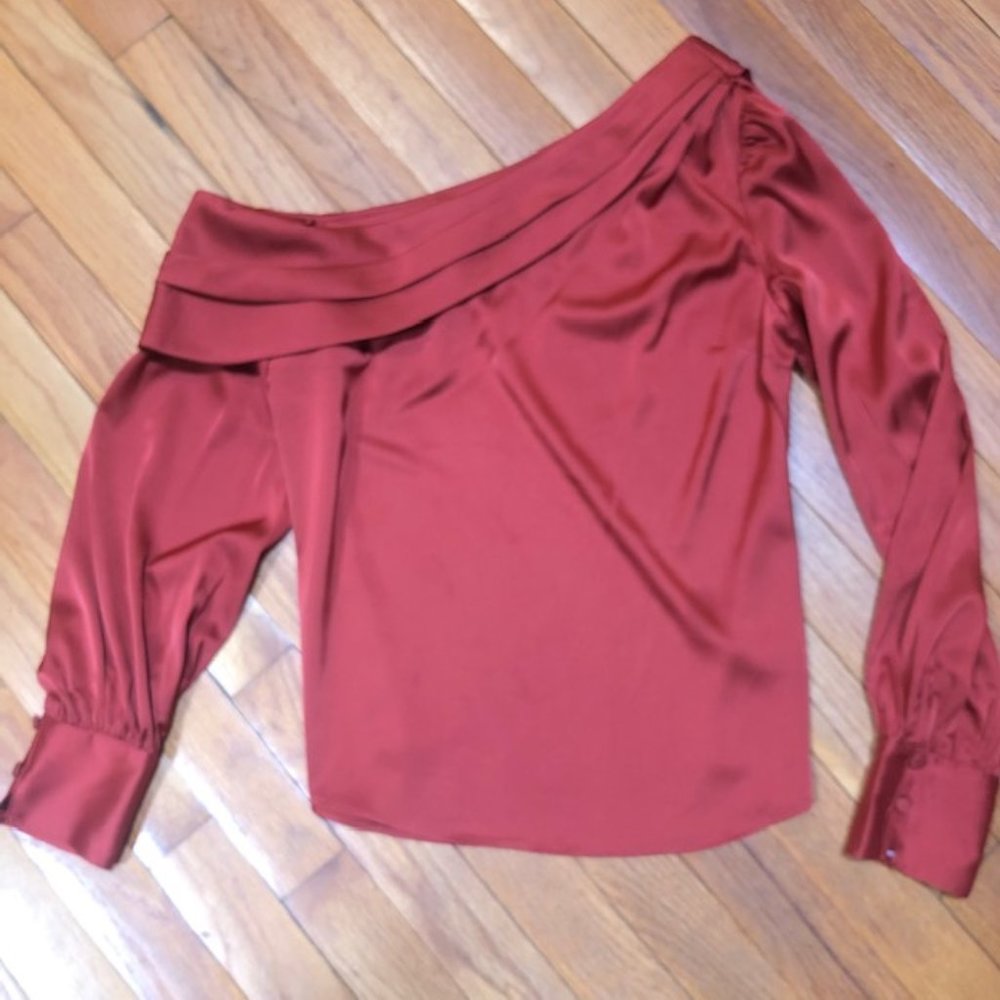 Express one shoulder rust blouse xs